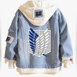 Anime Attack on Titan Denim Hoodie Jacket